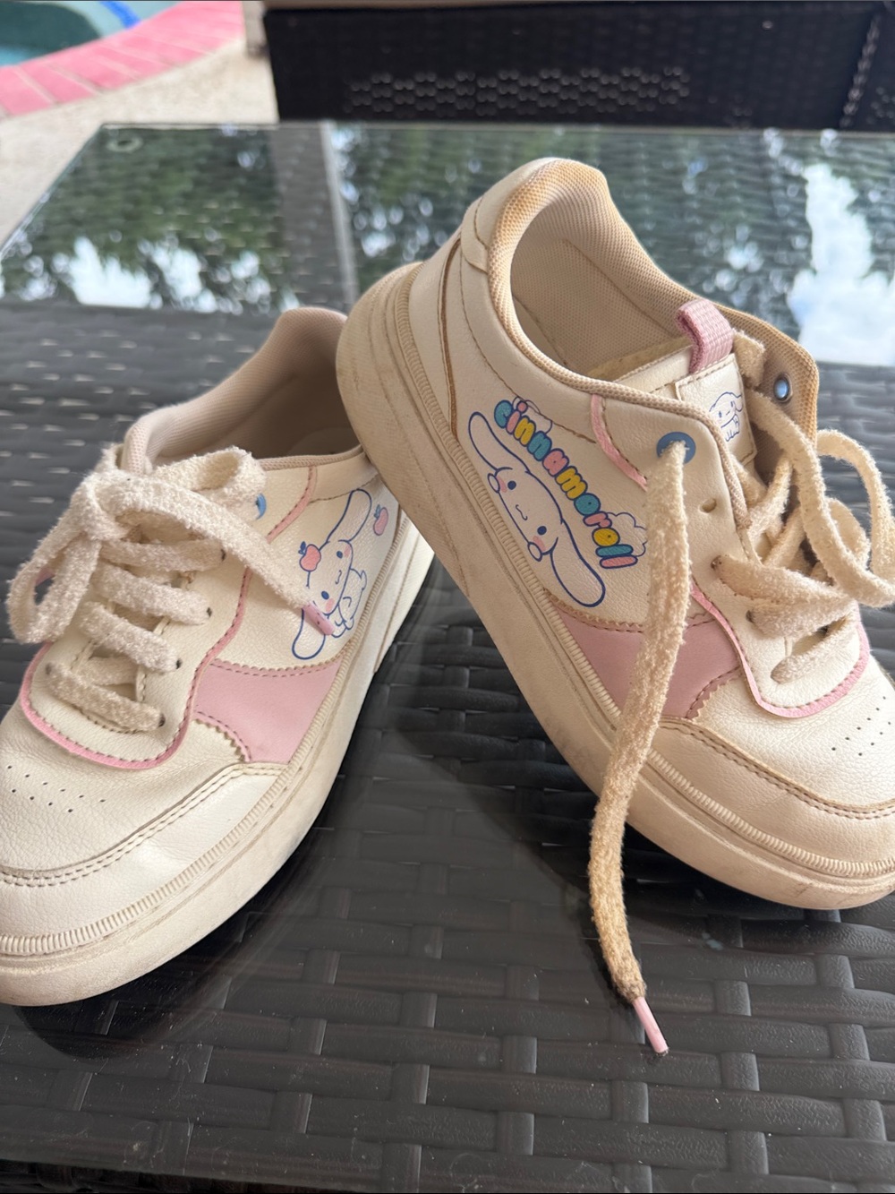 Zara White and Pink Kids Sneakers with Cartoon Insole